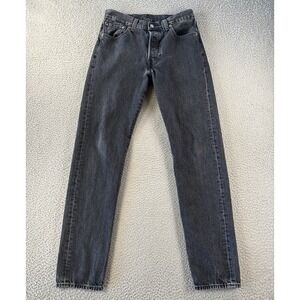 Levis 501 Jeans Mens 31x34 (Fits 30x32) Premium Big E Faded Black Denim Cotton